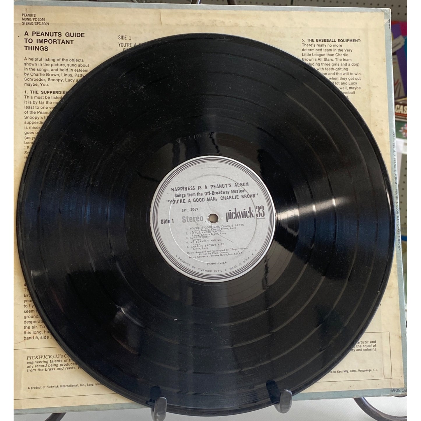 Youre A Good Man Charlie Brown LP Vinyl Record Album Pickwick 33 Stereo SPC 3069 Based On Peanuts Comic Strip