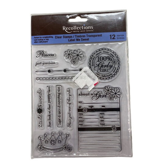 Recollections Label Me Sweet 12 Clear Stamps Set For Crafting & Scrapbooking