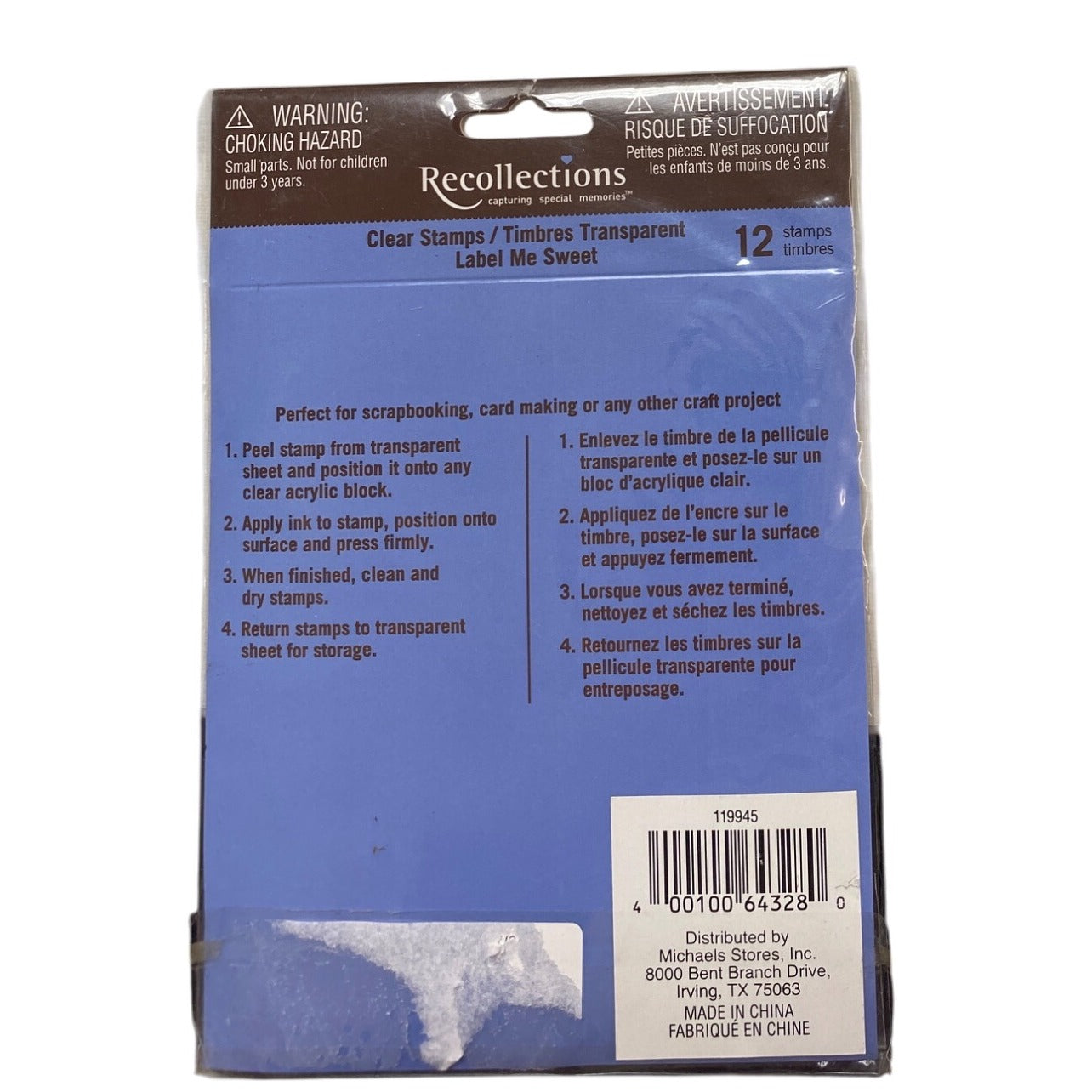 Recollections Label Me Sweet 12 Clear Stamps Set For Crafting & Scrapbooking