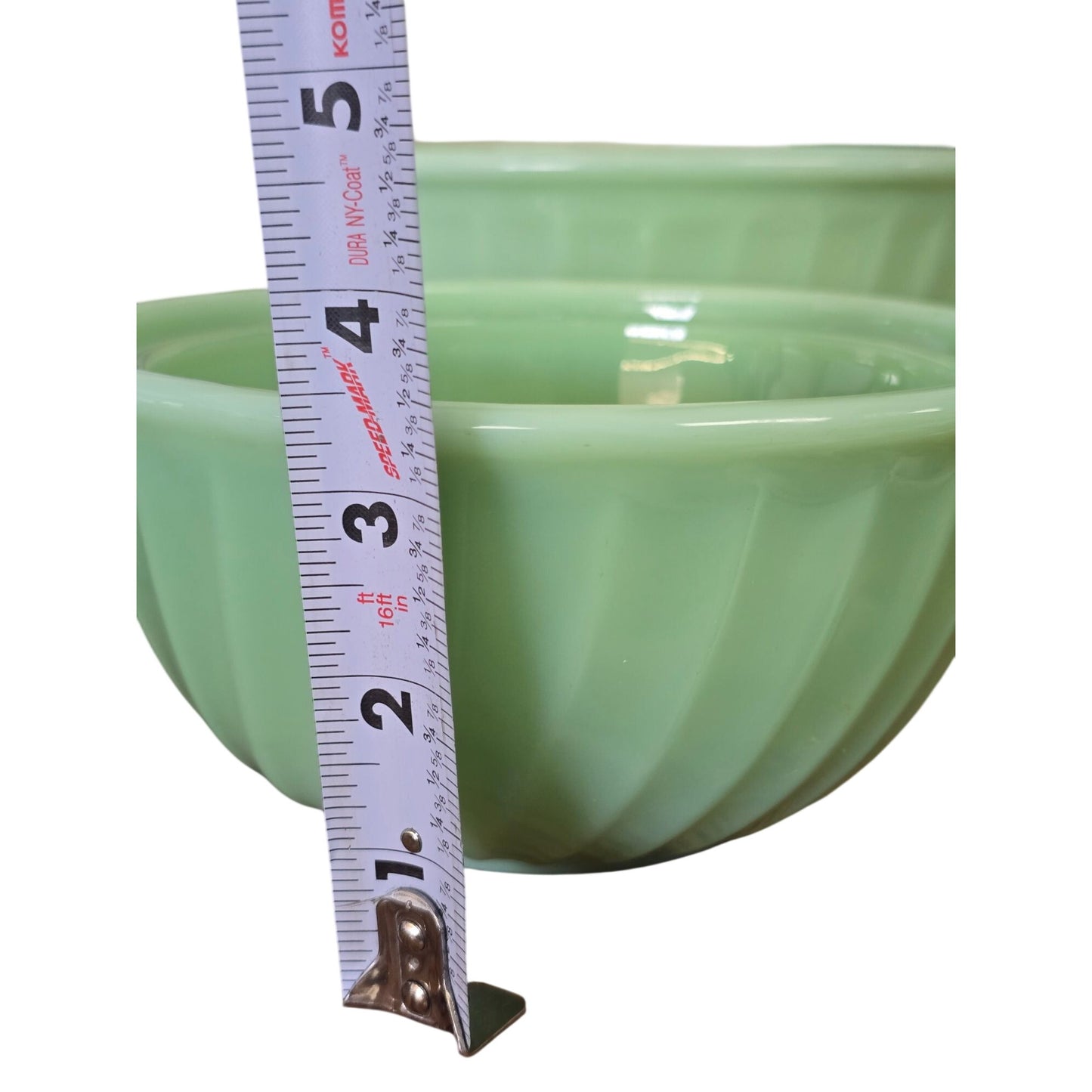 Vintage Fire-King Jadeite Swirl Mixing Bowl Set 3  Made In USA