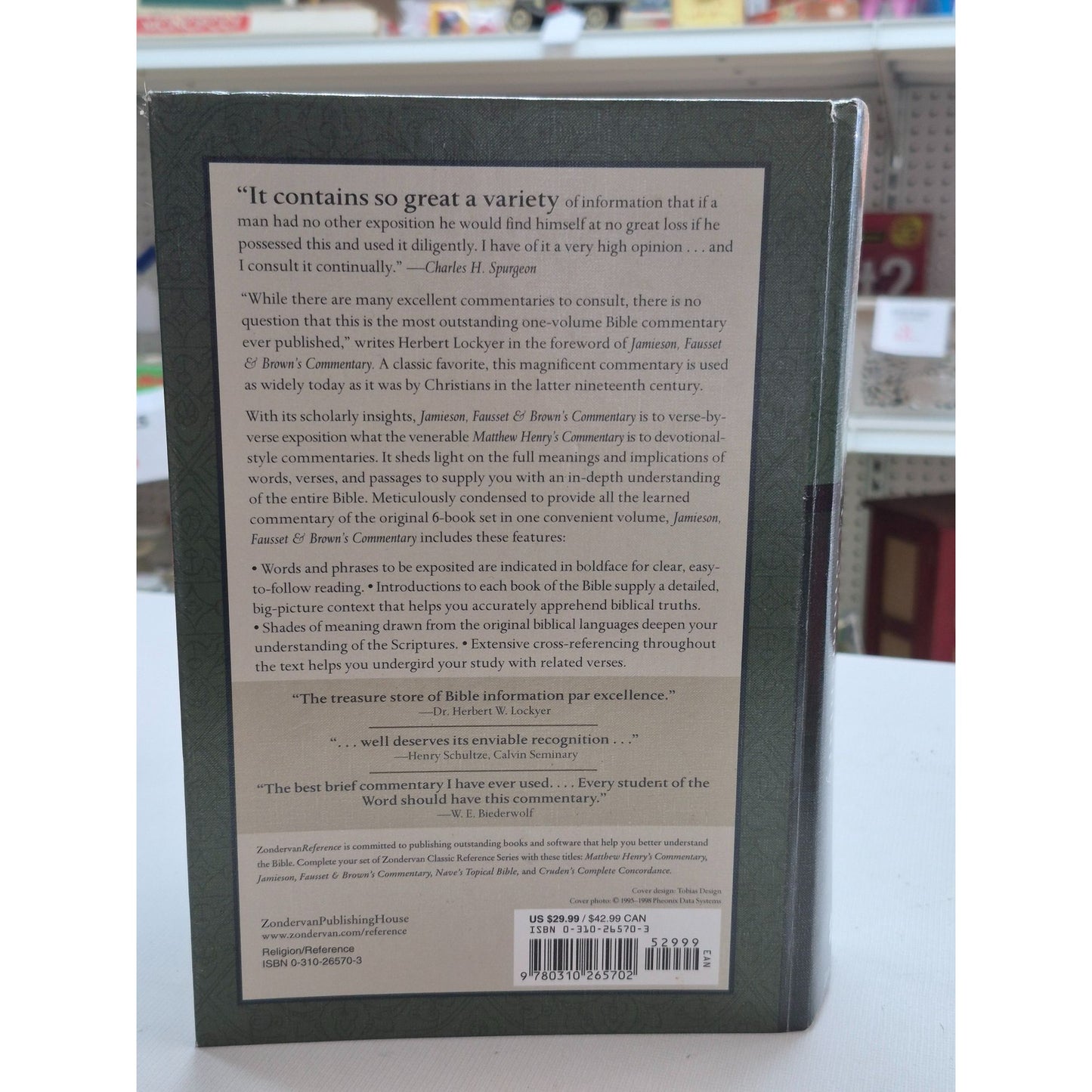 Jamieson Fausset & Browns Commentary On The Whole Bible Hardcover Zondervan Classic