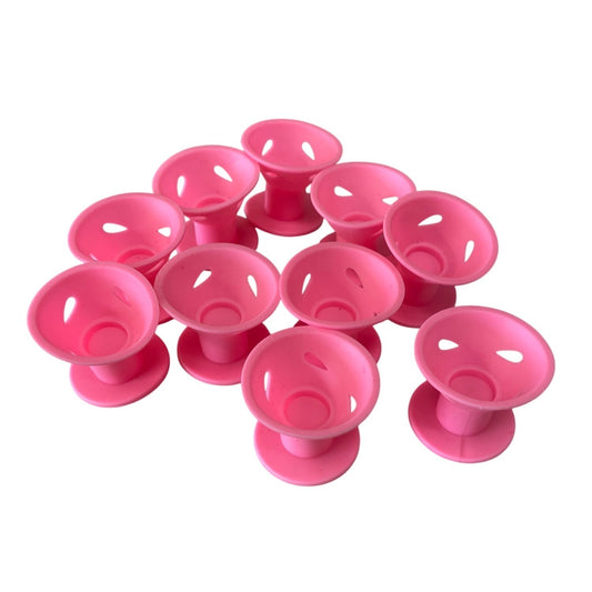 Pink Silicone Heatless Hair Roller Curlers