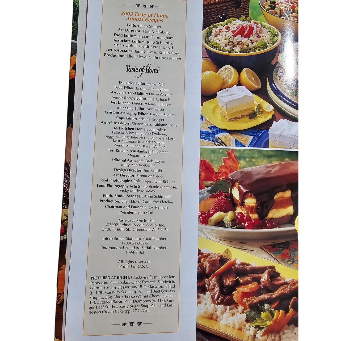 Taste Of Home 2003 Annual Recipes Cookbook