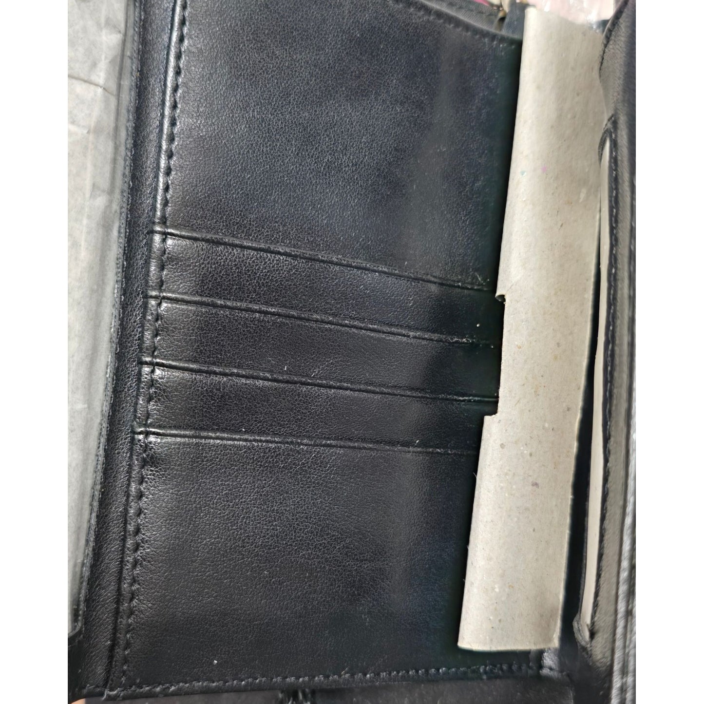 Buxton Crossbody Wallet Genuine LEATHER Organizer Clutch Credit Card Black Trifold