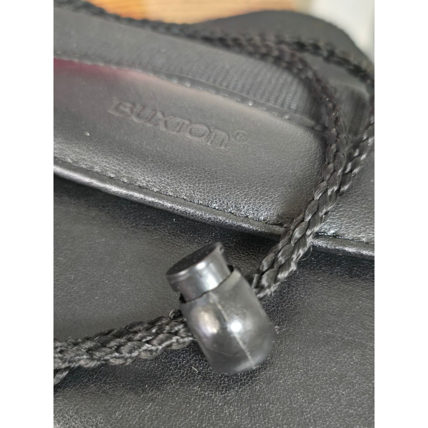 Buxton Crossbody Wallet Genuine LEATHER Organizer Clutch Credit Card Black Trifold