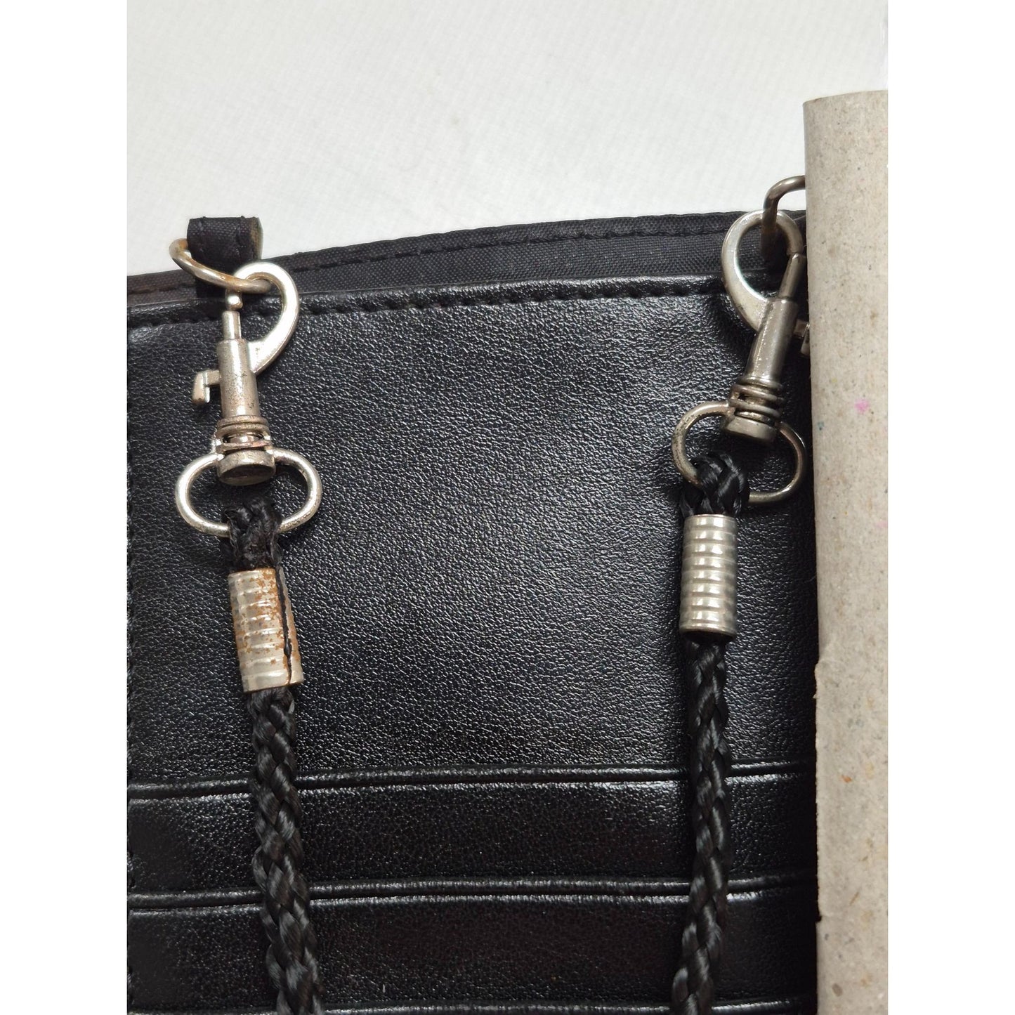 Buxton Crossbody Wallet Genuine LEATHER Organizer Clutch Credit Card Black Trifold