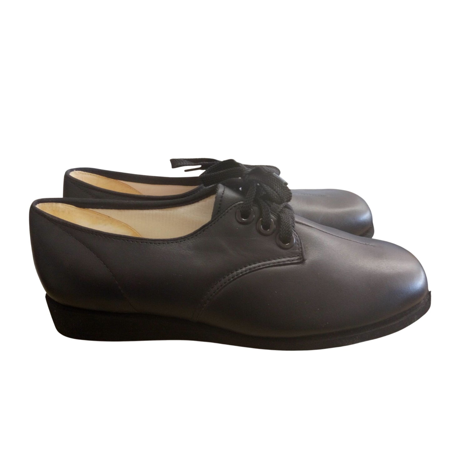 Softspots Womens Black Leather Lace-Up Comfort Shoes 10W