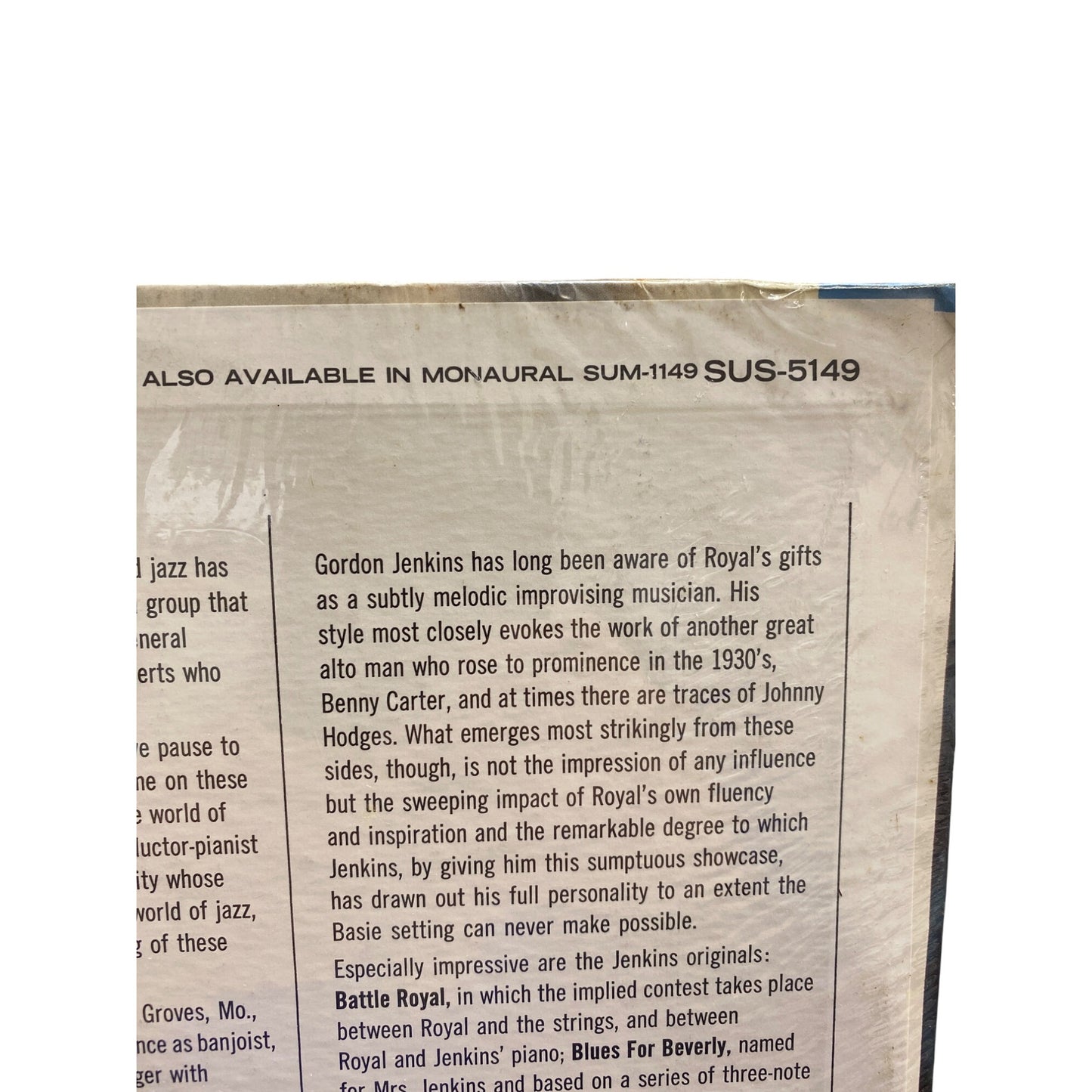 Gordon Jenkins & His Orchestra "Blue Prelude" Sealed