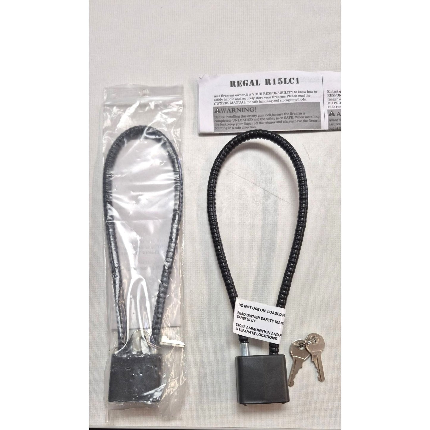 Regal R15LC1 Gun Safety Cable Lock With Keys