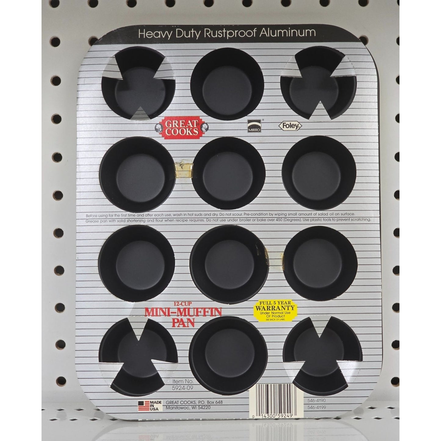 Mini Muffin Pan Aluminum 12 Cup 2 Inch Cupcakes