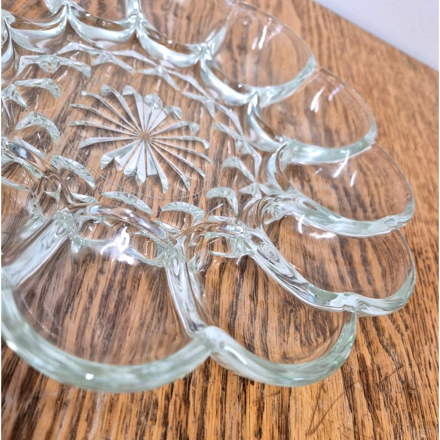 Vintage Glass Deviled Egg Plate