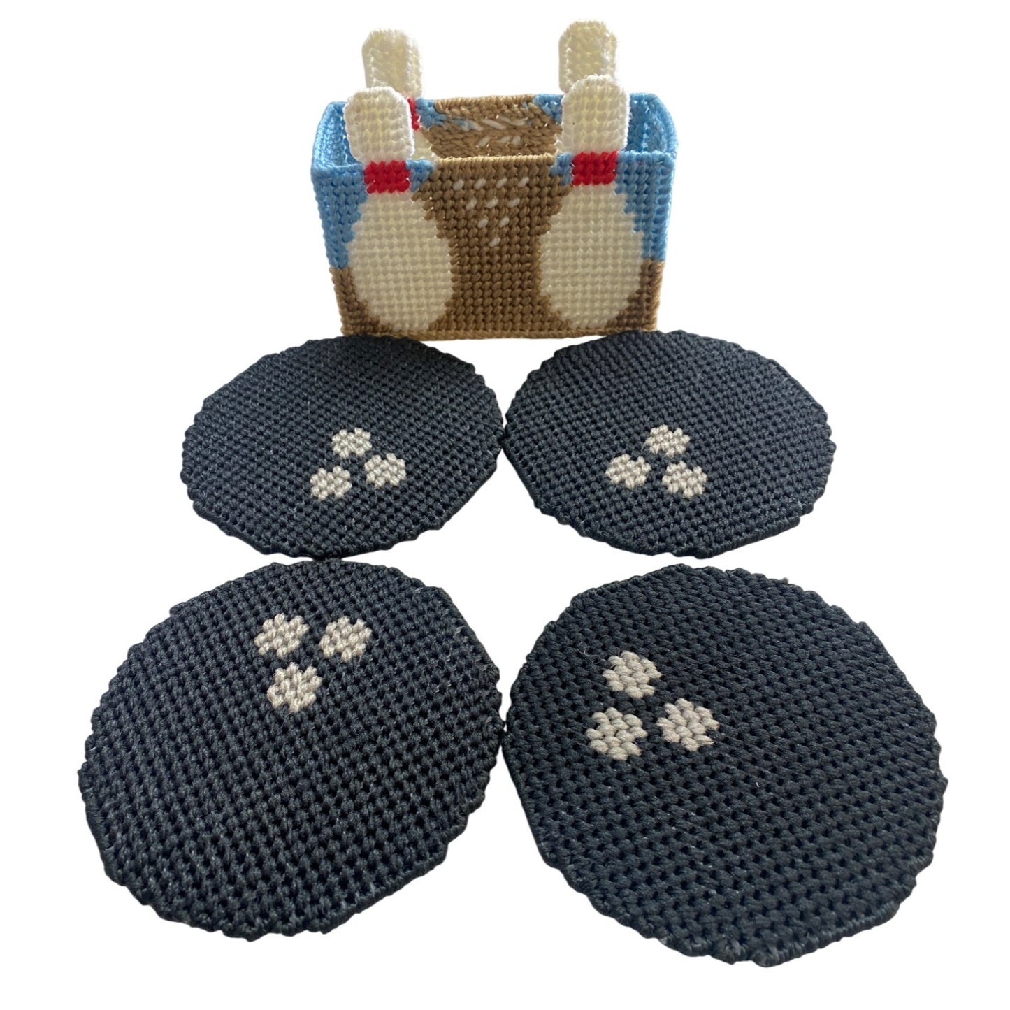 Bowling-Themed Handmade Coaster Set