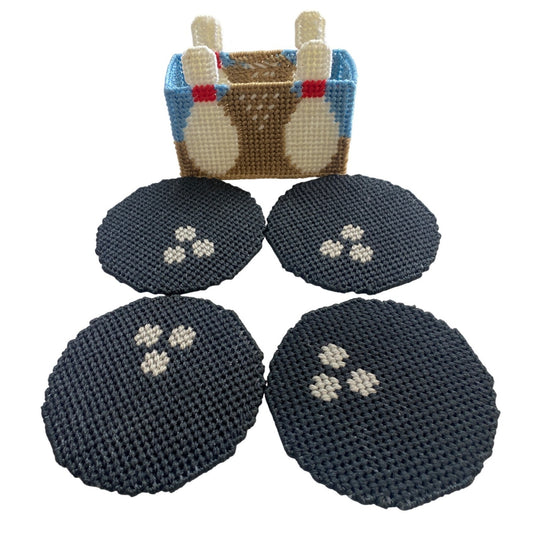 Bowling-Themed Handmade Coaster Set