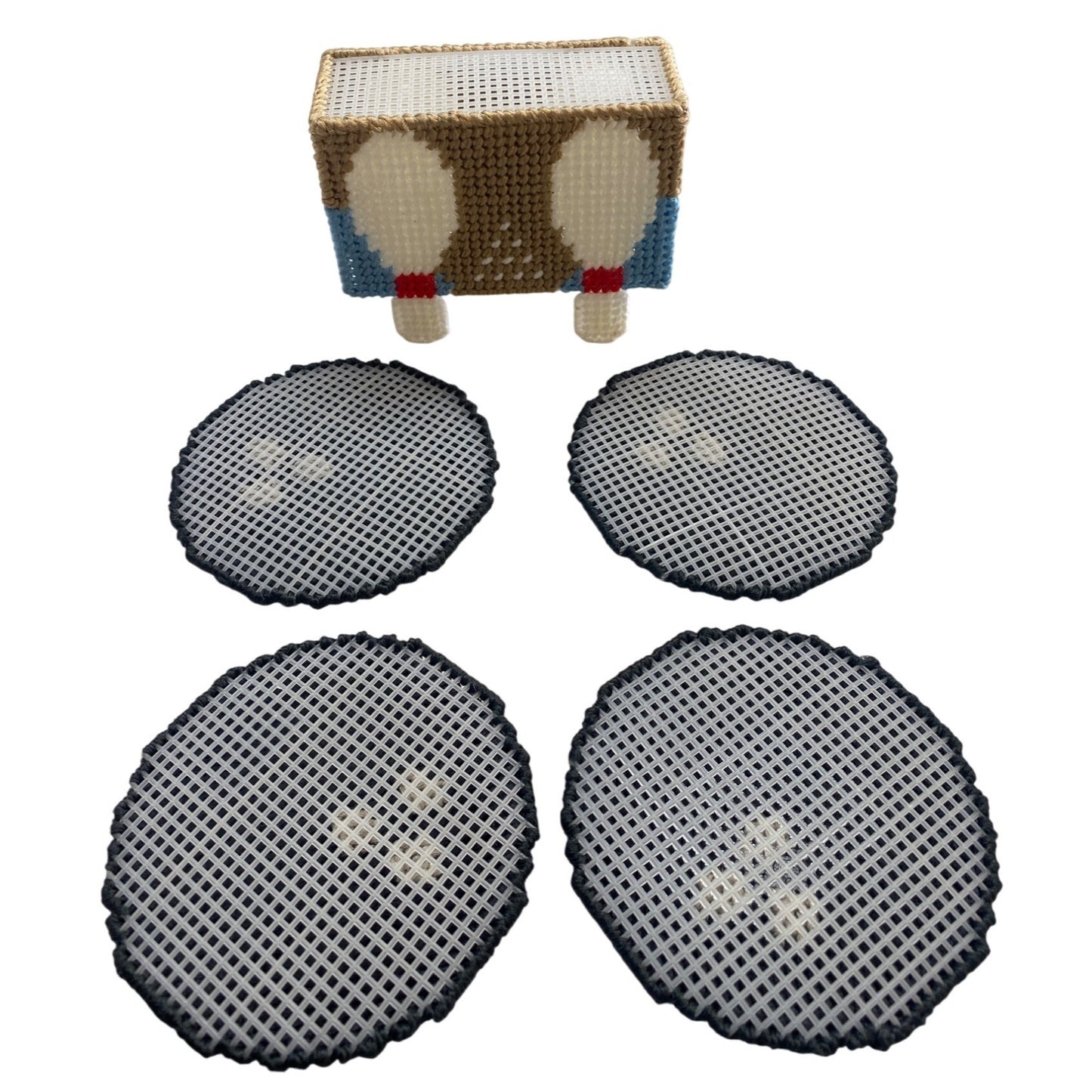 Bowling-Themed Handmade Coaster Set