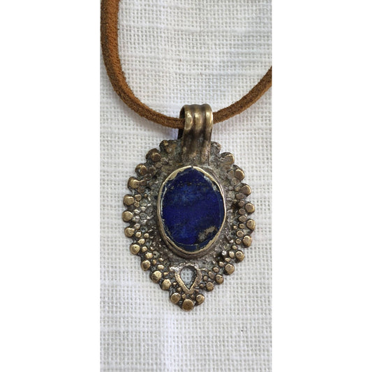 Antique Tribal-Style Blue Stone Necklace