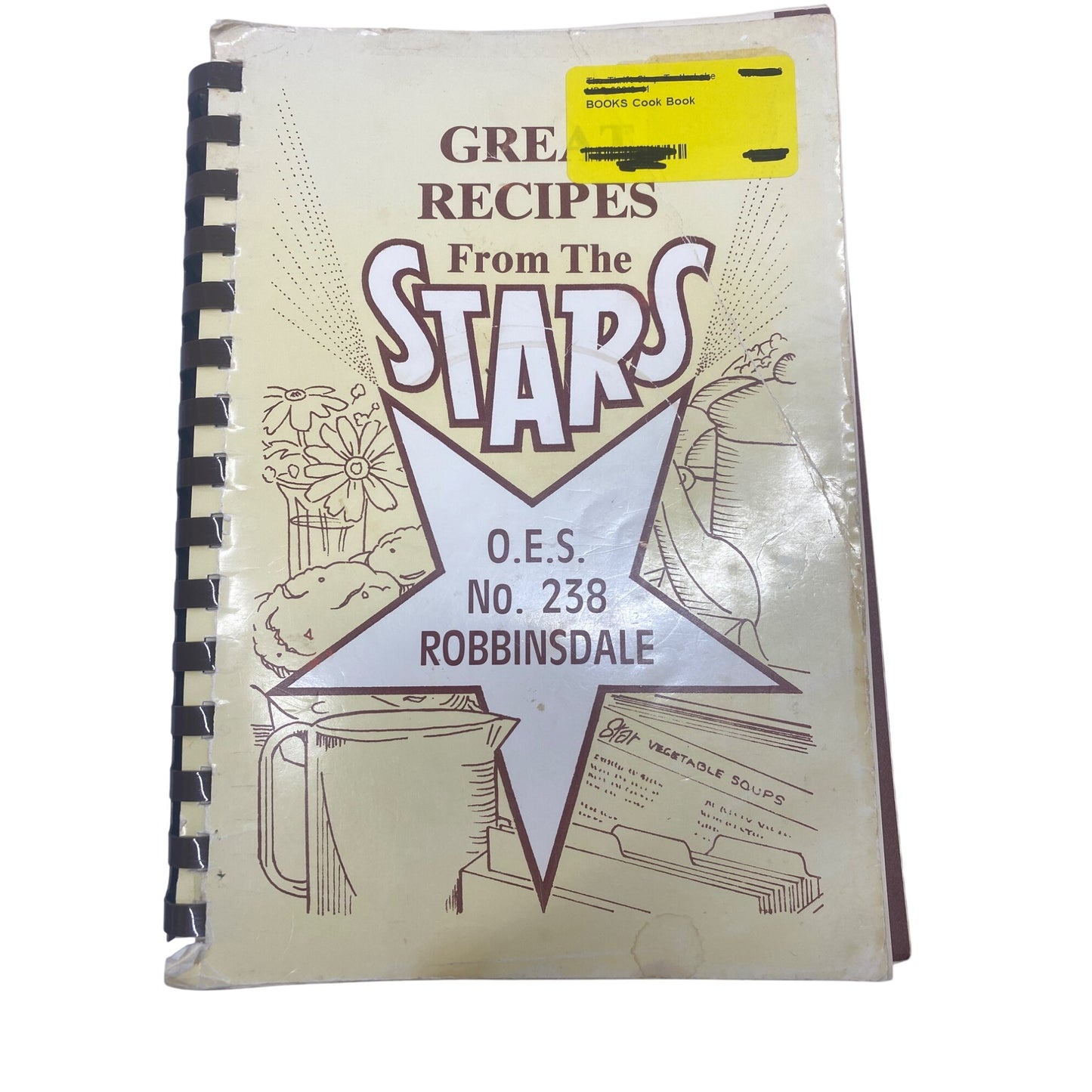 Vintage "Great Recipes From The Stars" Cookbook O.E.S. No. 238 Robbinsdale Spiral-Bound