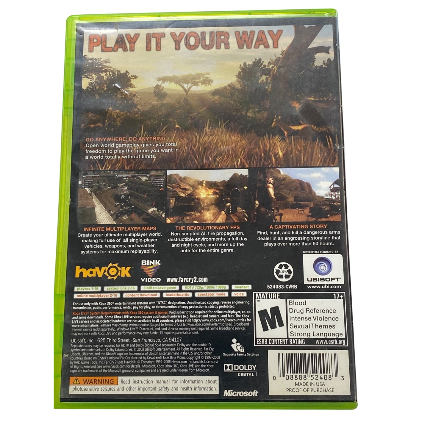 Far Cry 2 Xbox 360 Game