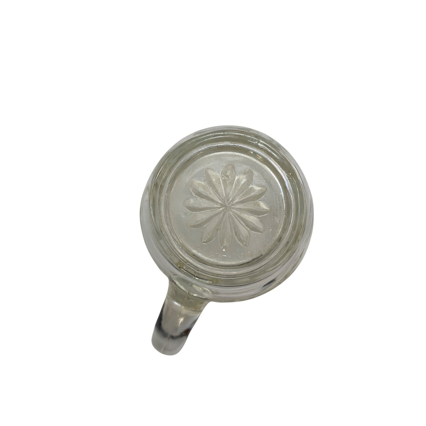 Vintage Glass Creamer Pitcher With Embossed Floral Design