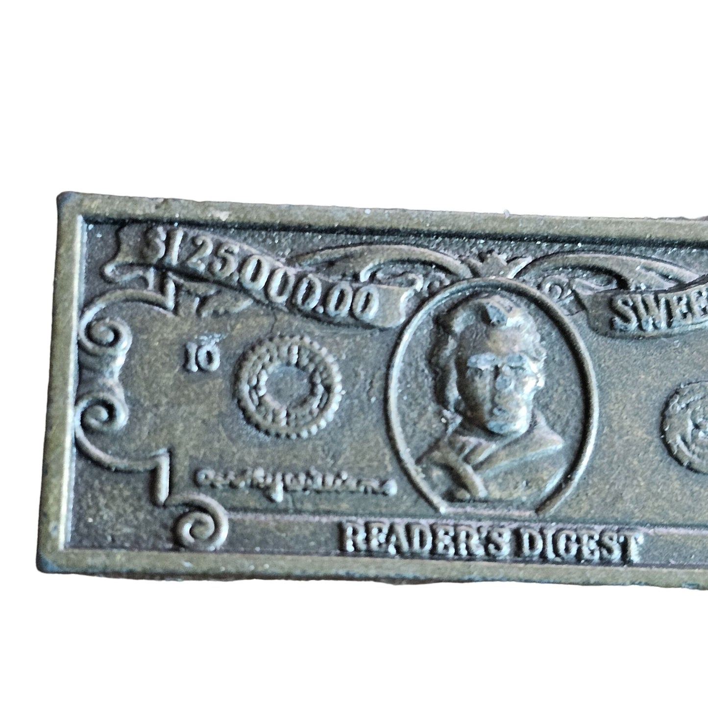 Readers Digest $125000.00 Sweepstake Metal Plaque Collectible Memorabilia