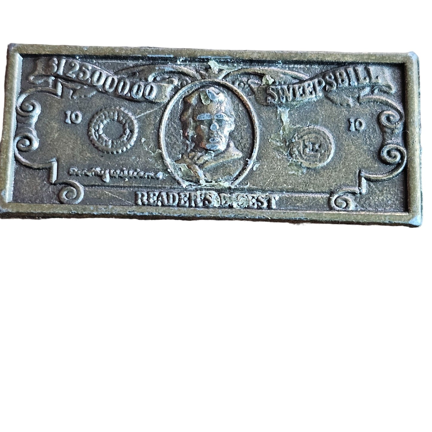 Readers Digest $125000.00 Sweepstake Metal Plaque Collectible Memorabilia