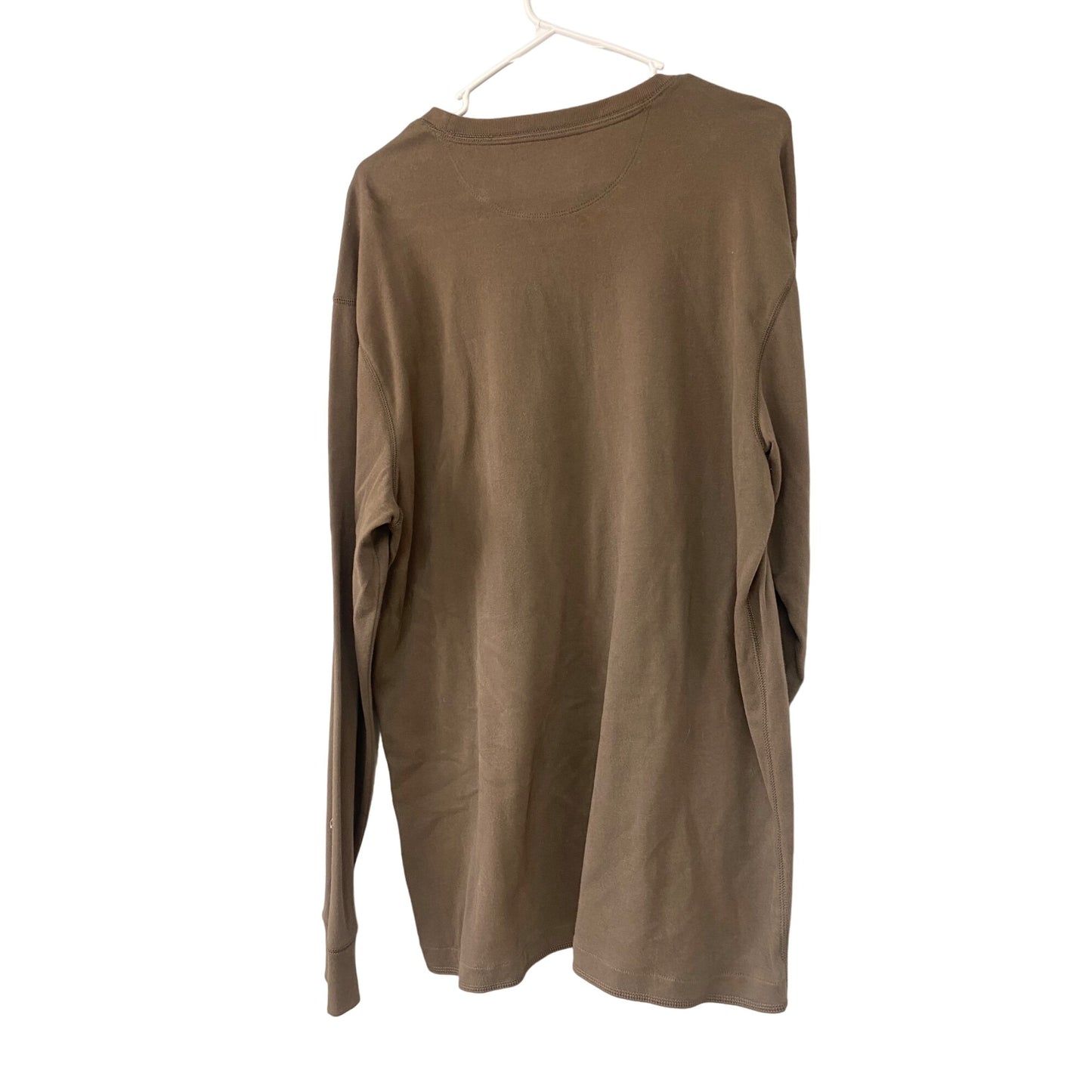 Sonoma Life + Style XL Long Sleeve Crew Neck Shirt 100% Cotton Brown