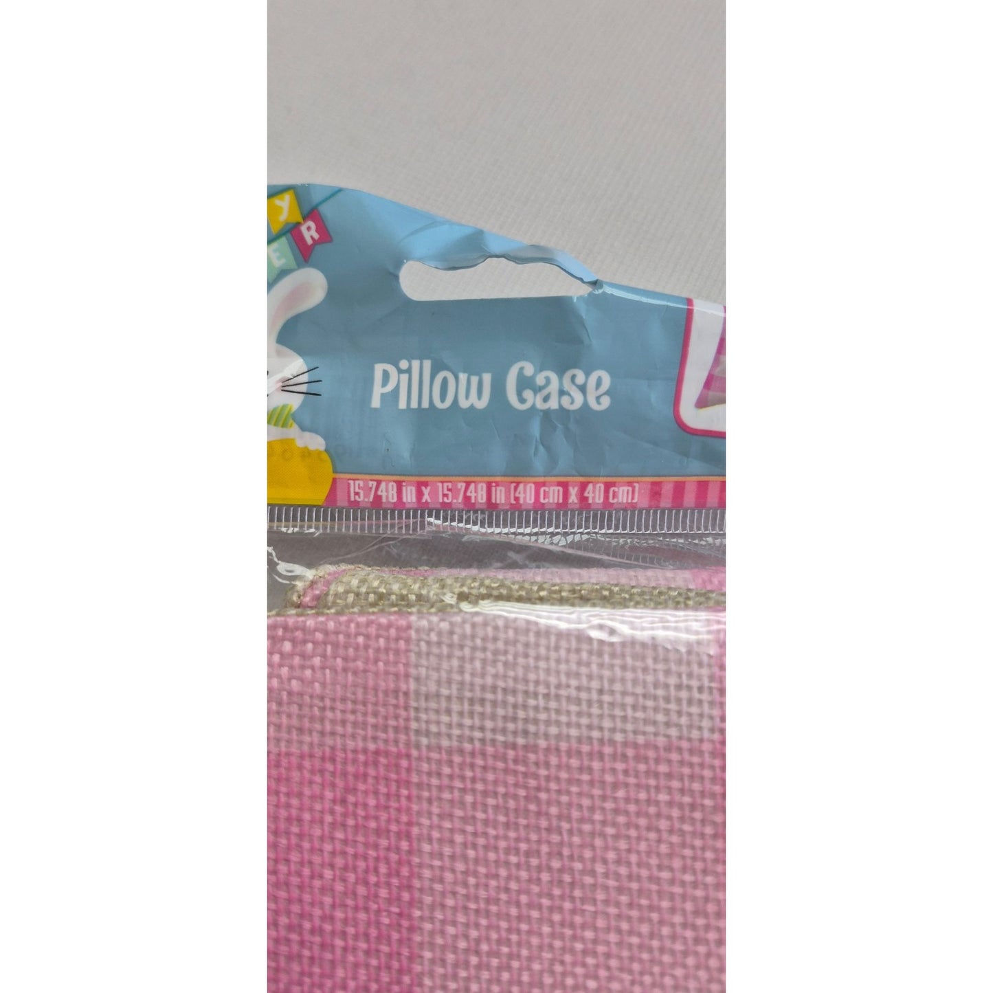 Easter Bunny Pink & White Pillowcase Square  15.48 x 15.48