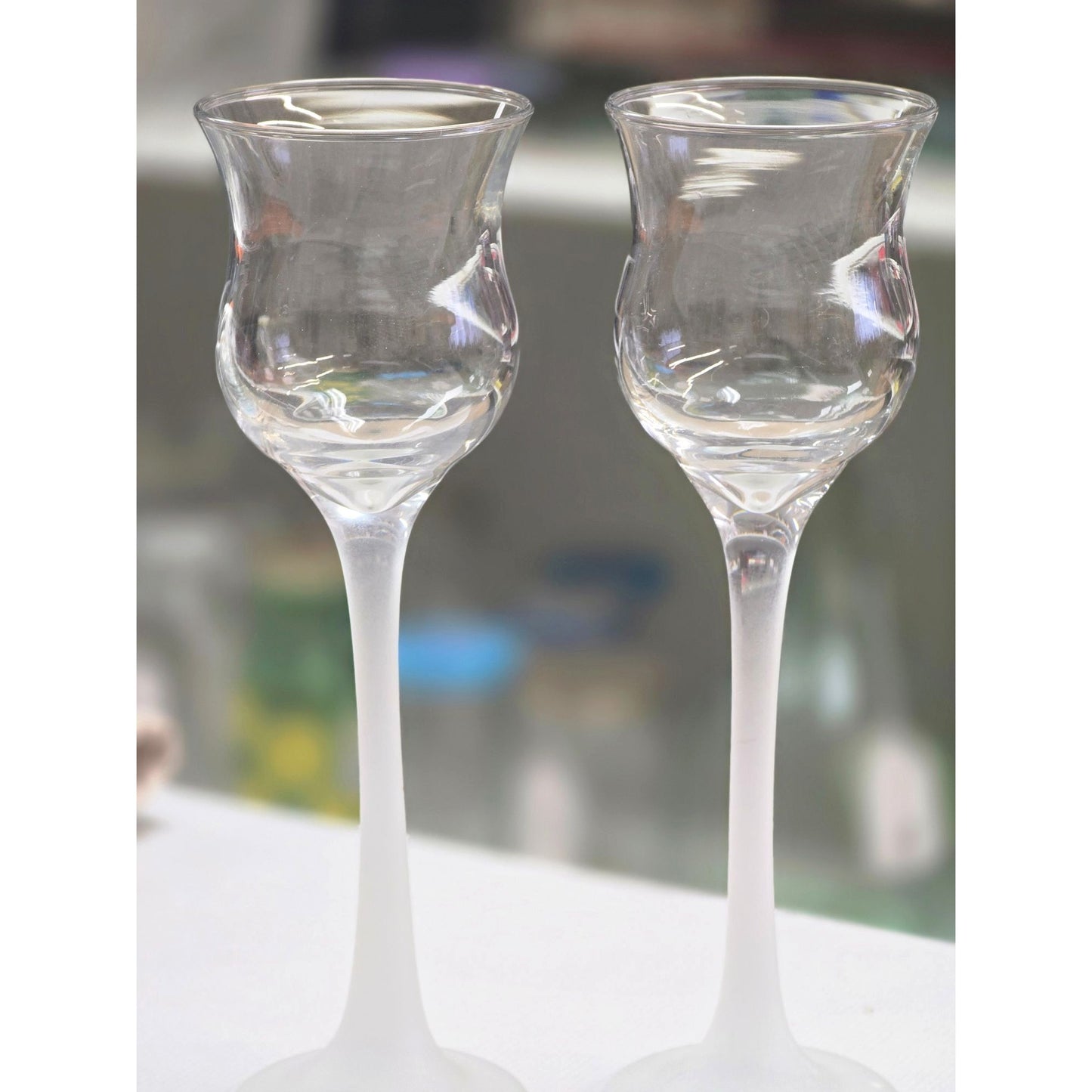 Frosted Glass Long Stemmed Candle Tealight Holders Votive