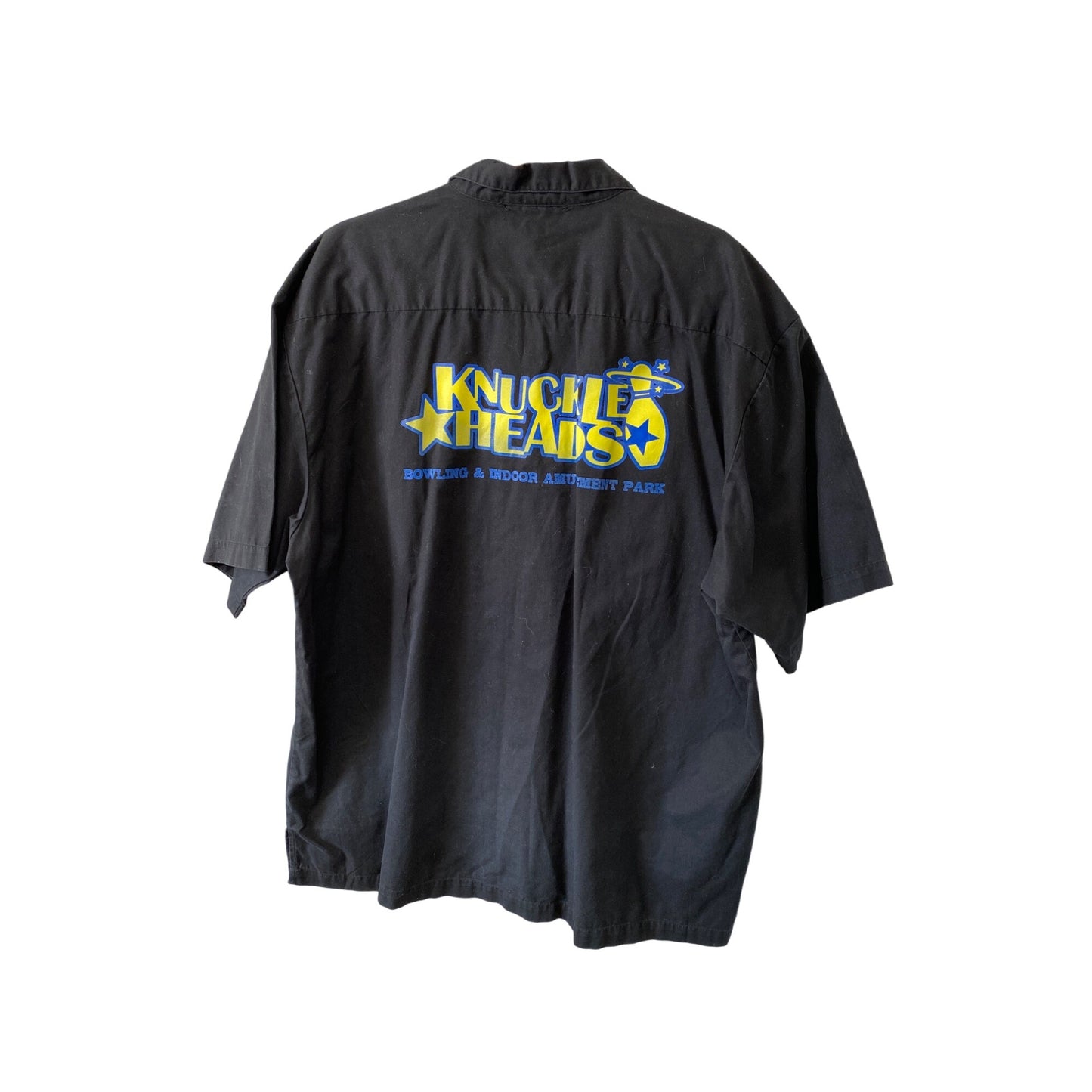 Port Authority Knuckleheads Bowling & Amusement Park Shirt XL Black & Blue