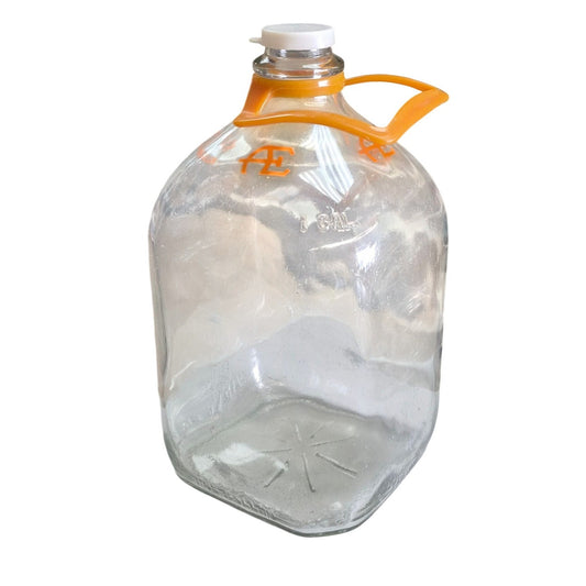 Vintage One Gallon Glass Jar Orange AE Logo