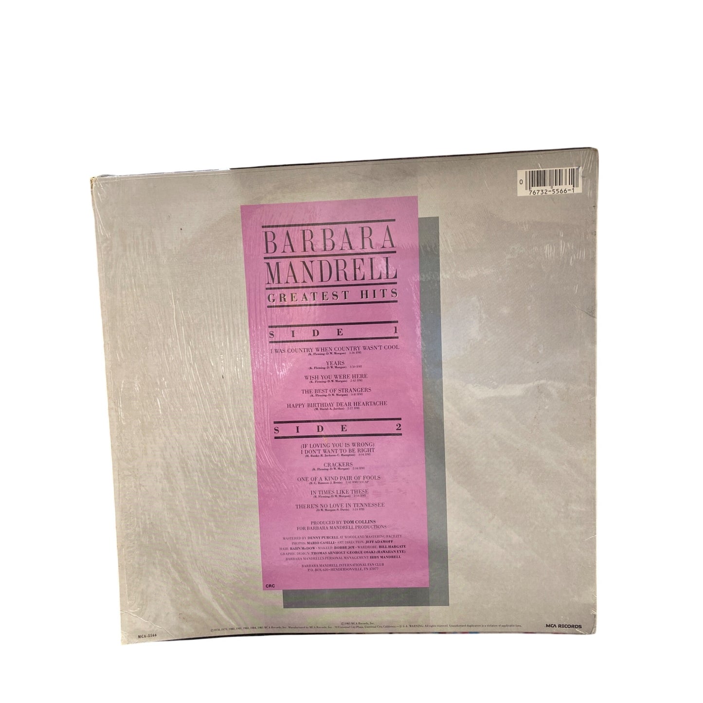 Barbara Mandrell Greatest Hits Vinyl Record Album MCA Records 1985 Country Music Collectible