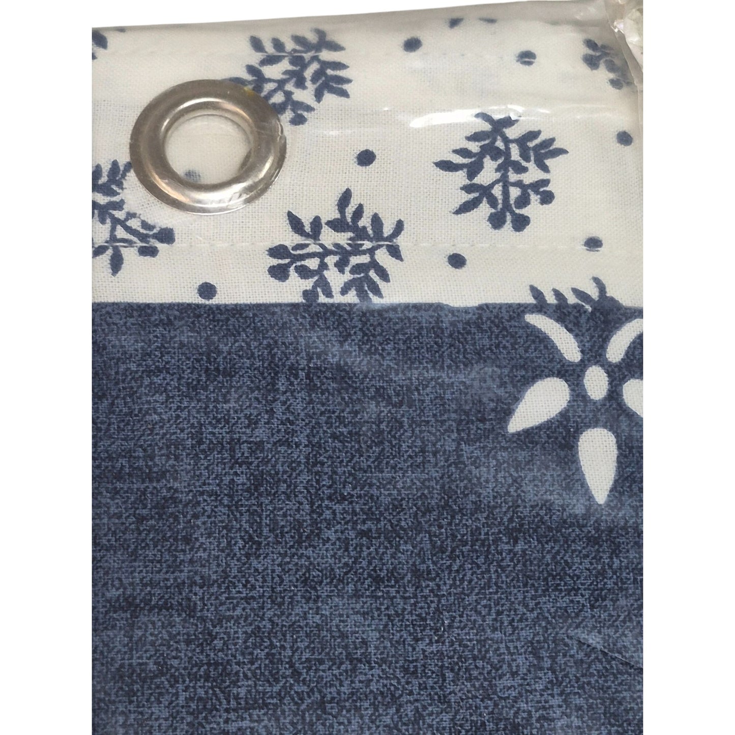 70" x 72" 100% Cotton Blue/White