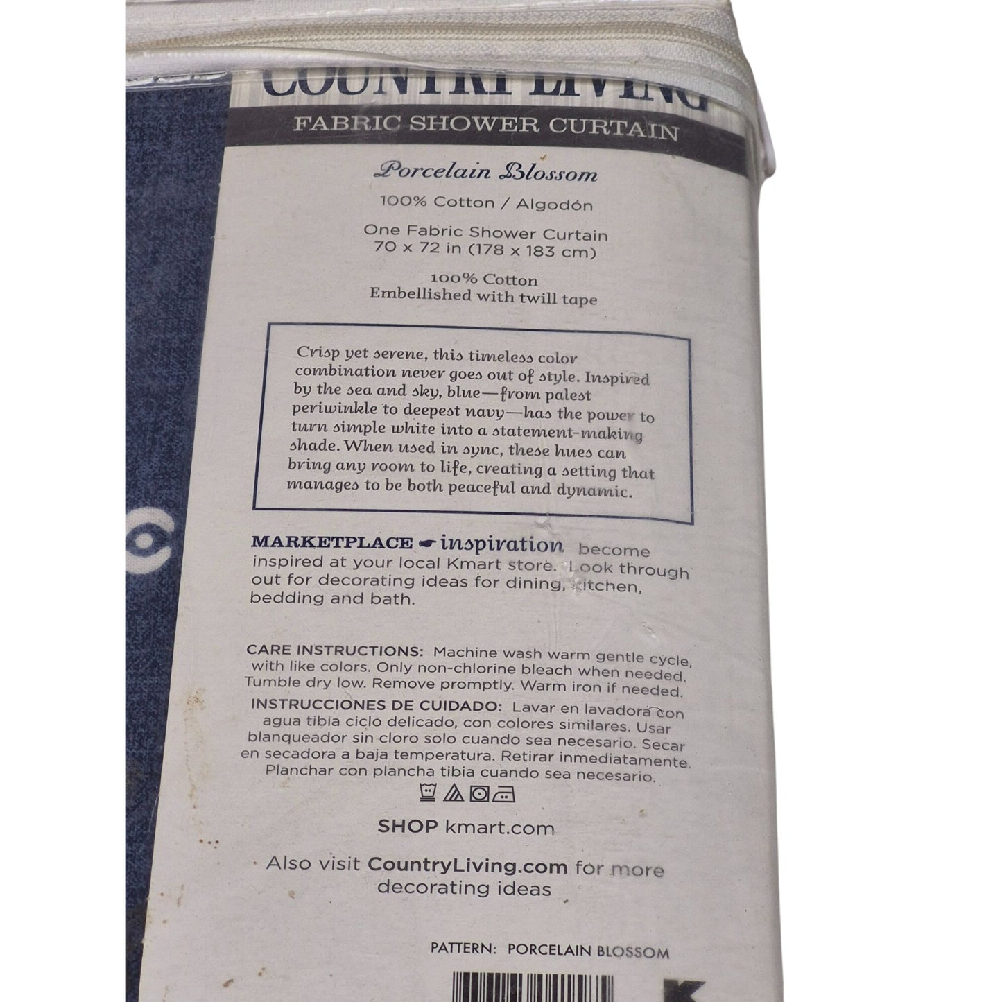 70" x 72" 100% Cotton Blue/White