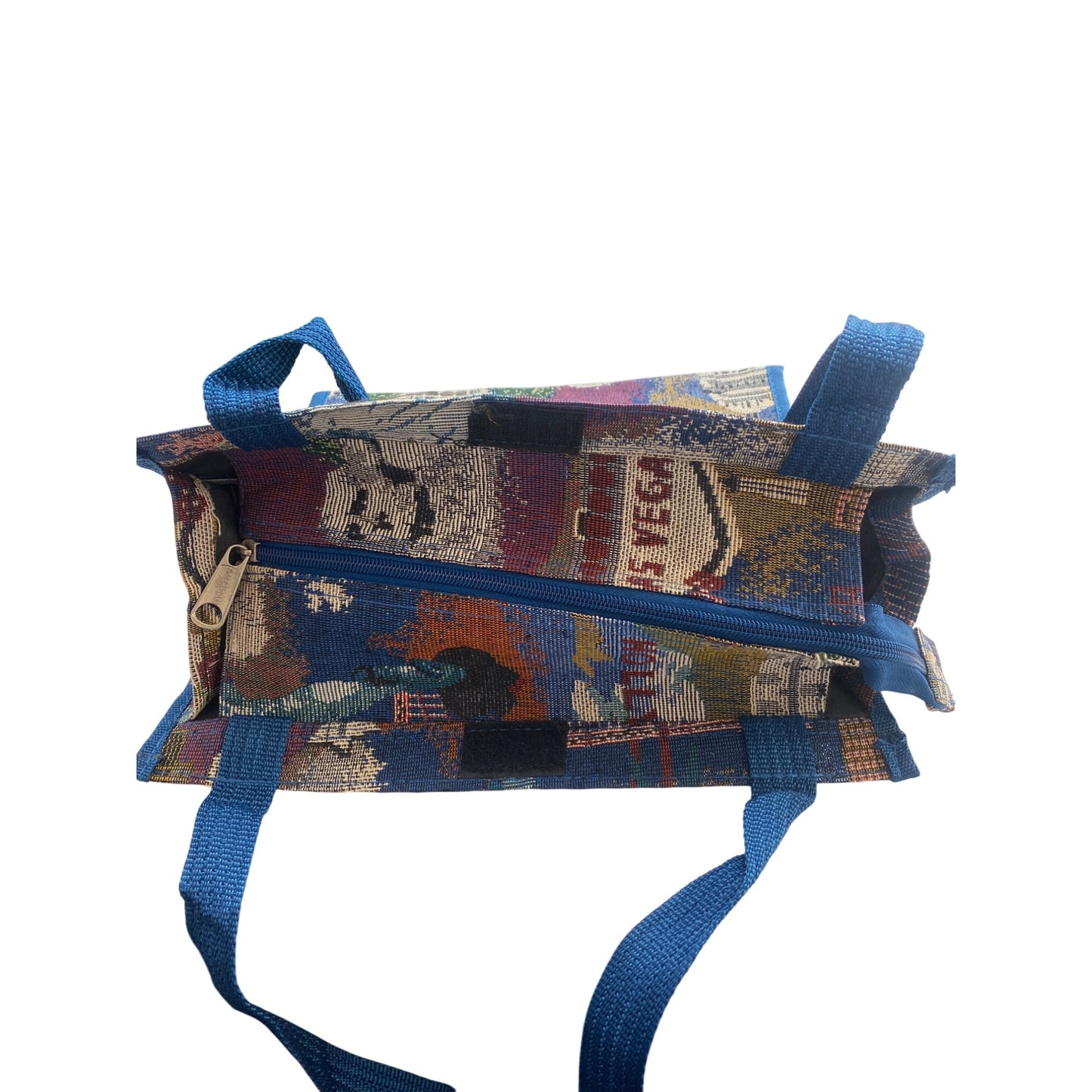 Bovano USA Tapestry Tote Bag With Zipper & Handles Featuring Iconic Landmarks