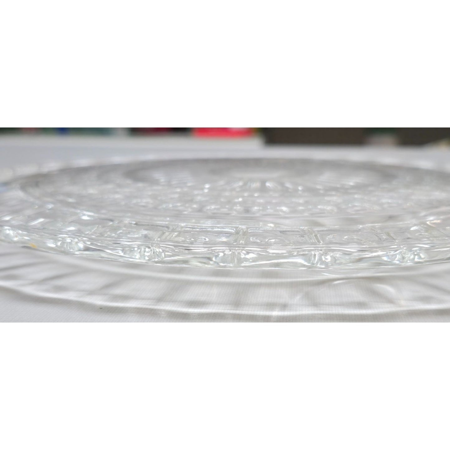 Vintage Clear Federal Glass Bubble Footed Cake Plate 11.25" Tray