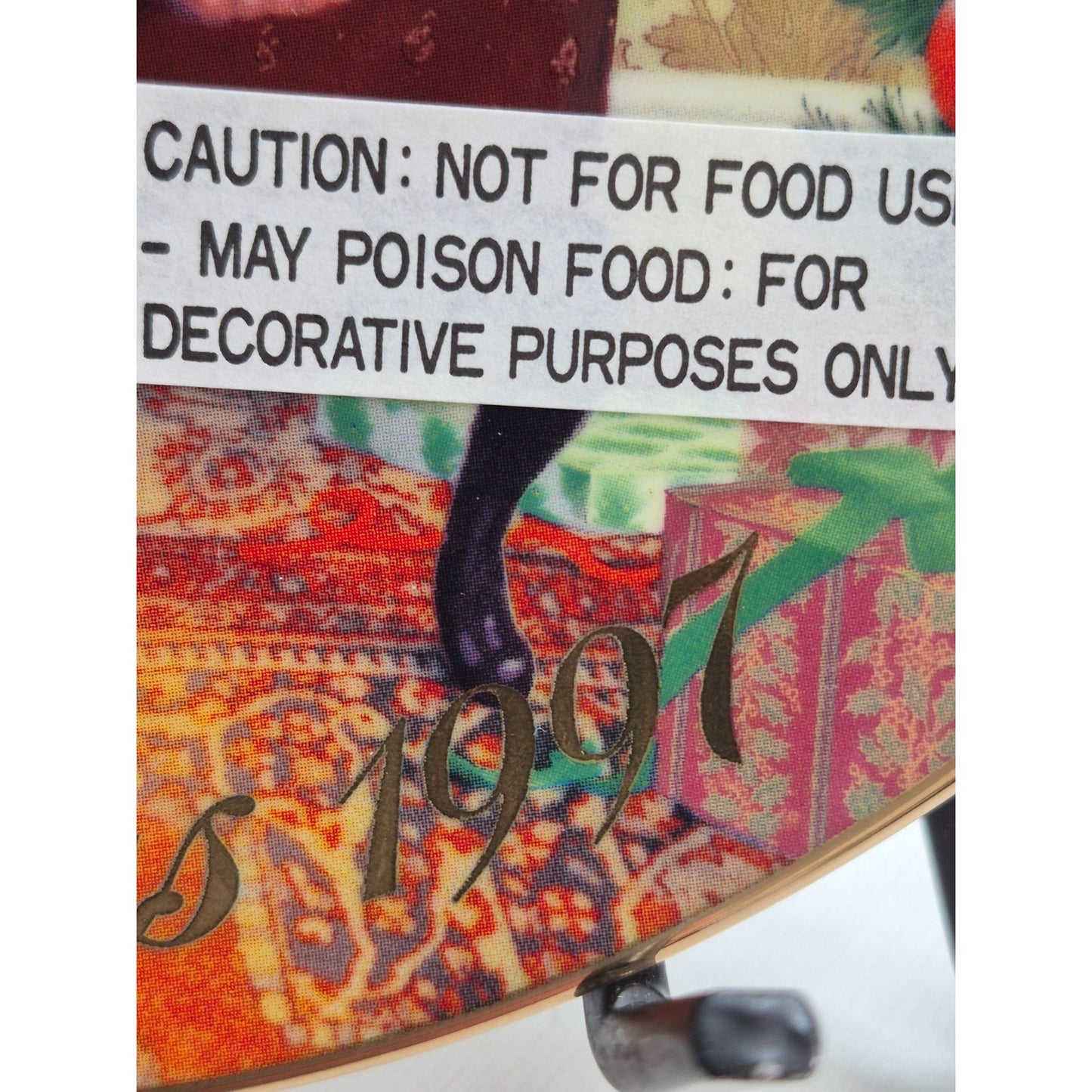 1997 Avon Heavenly Dreams Christmas Plate by Michael Garland 22K Gold Trim Decorative Collectible