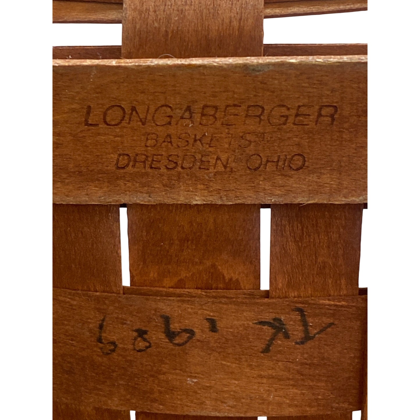 Longaberger 1989 Brown Basket With Handle 8.25”x6” x6”