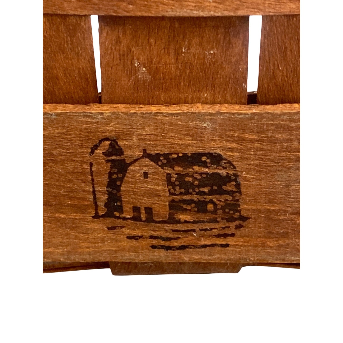 Longaberger 1989 Brown Basket With Handle 8.25”x6” x6”