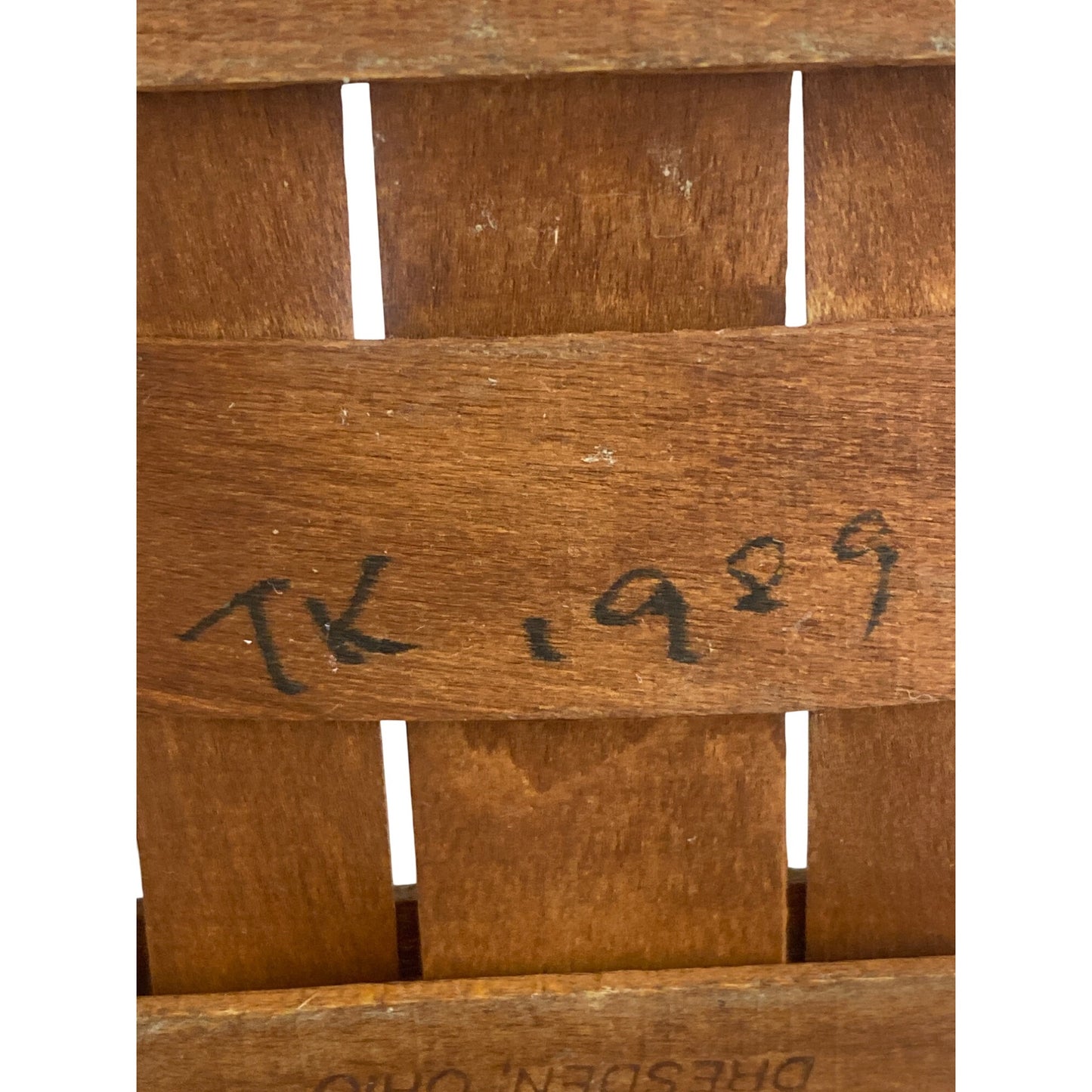 Longaberger 1989 Brown Basket With Handle 8.25”x6” x6”