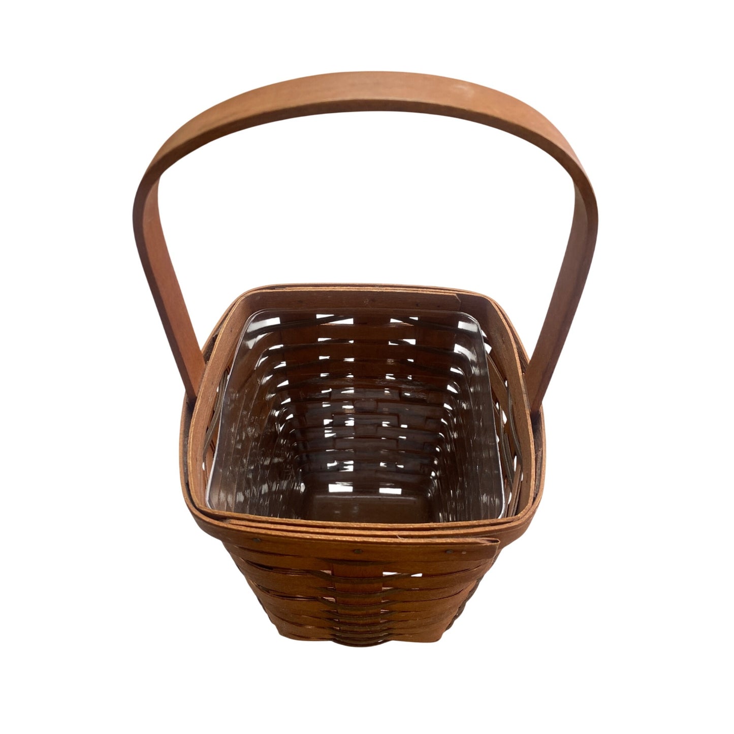 Longaberger 1989 Brown Basket With Handle 8.25”x6” x6”