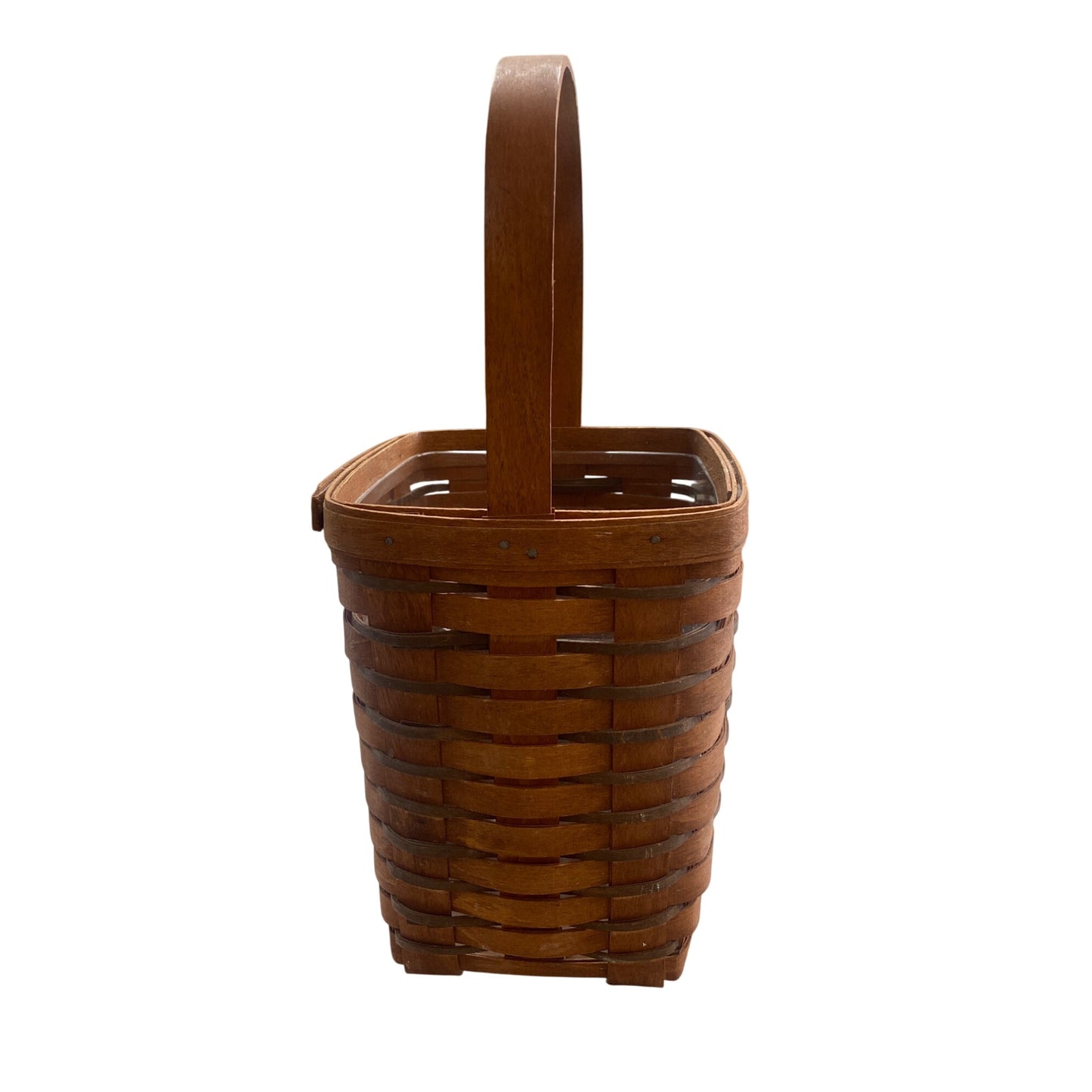 Longaberger 1989 Brown Basket With Handle 8.25”x6” x6”