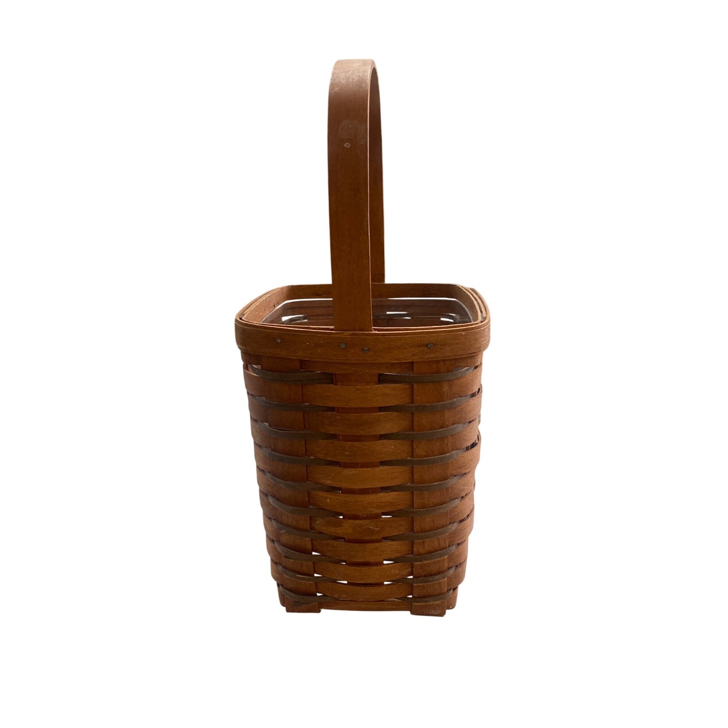 Longaberger 1989 Brown Basket With Handle 8.25”x6” x6”