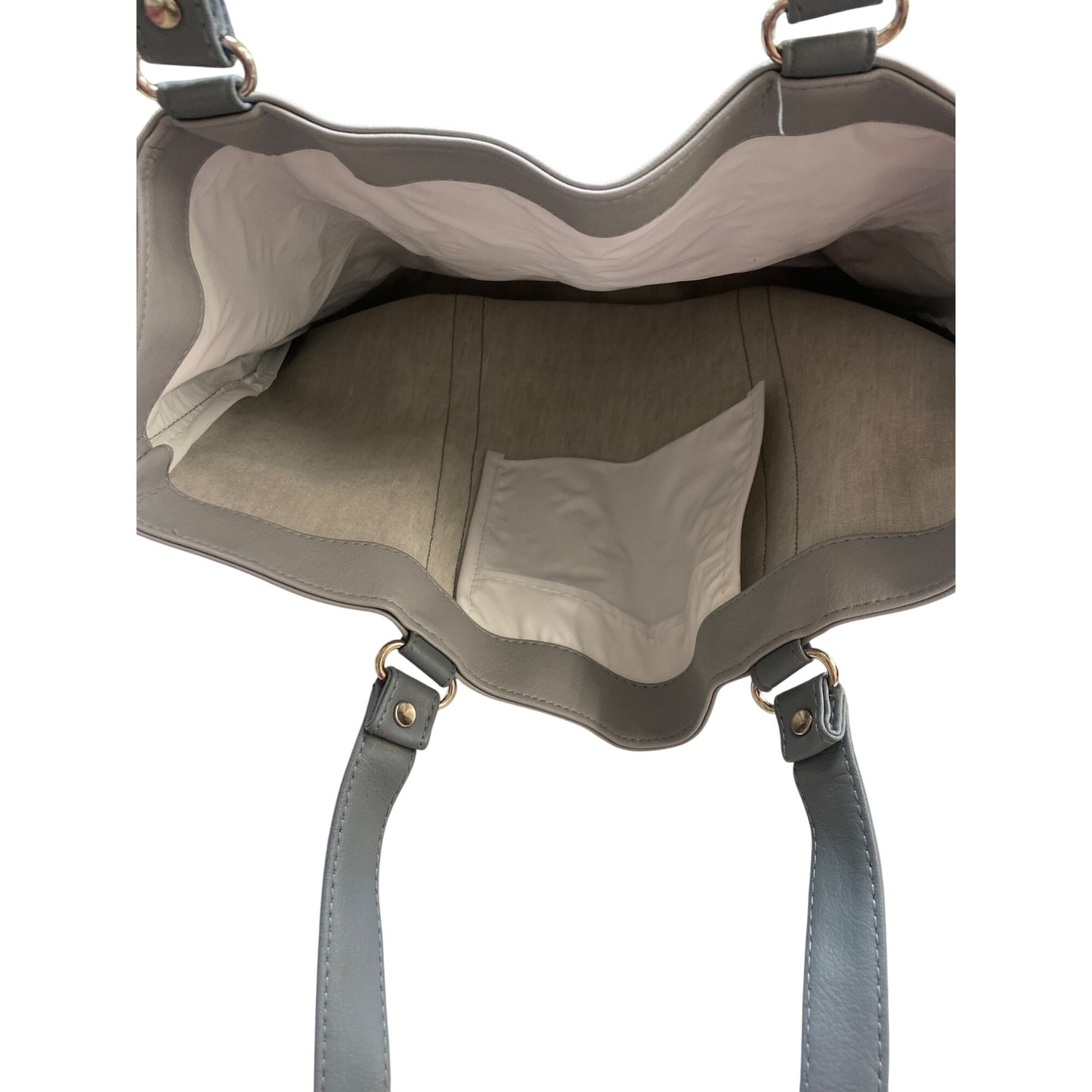 Avon Light Gray Faux Leather Tote Bag With Multiple Compartments & Double Straps - Spacious & Stylish For Everyday Use