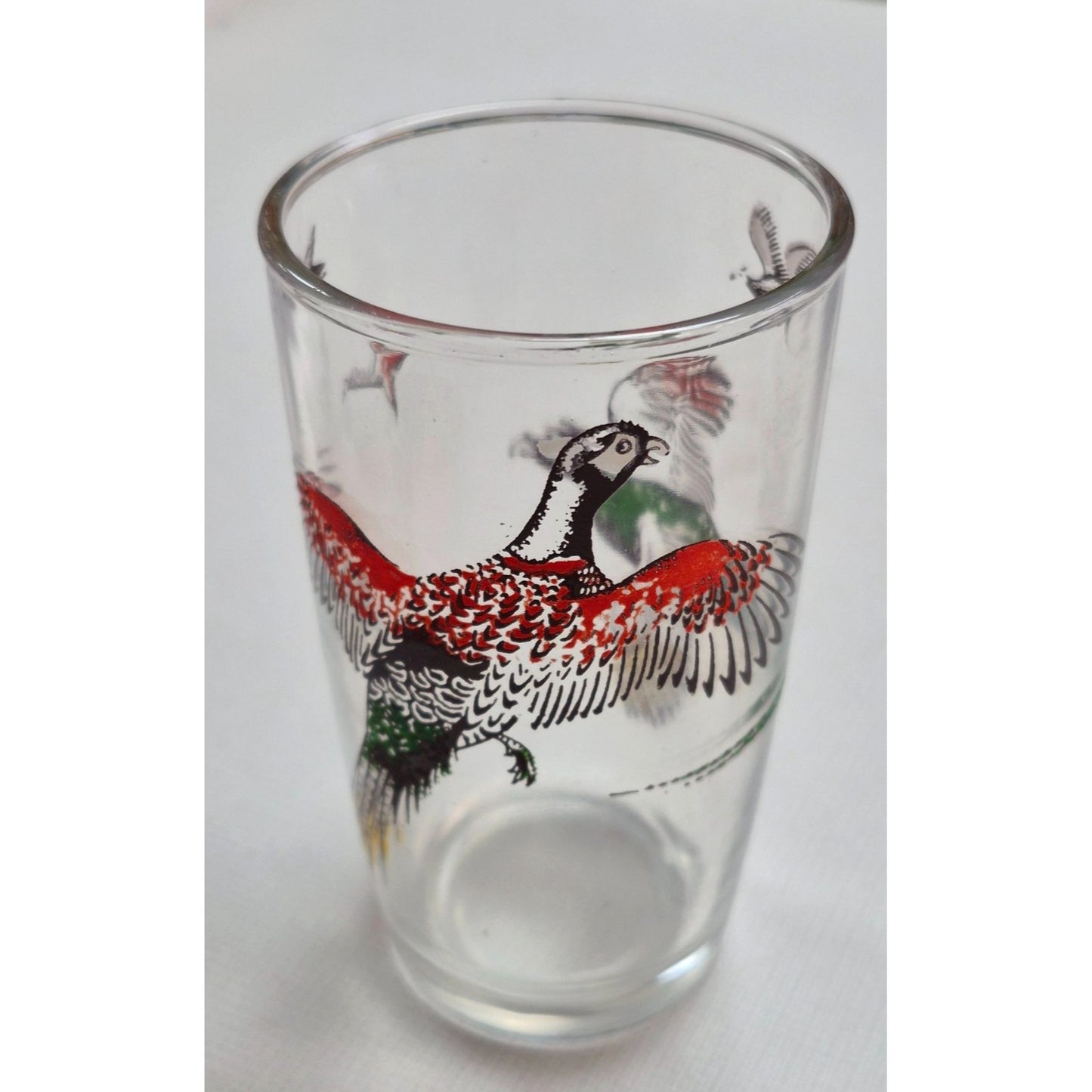 Vintage Pheasant Bird Glass Tumbler