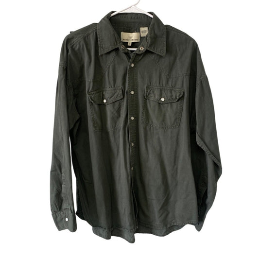 Eagle Crest Mens Green Button-Up