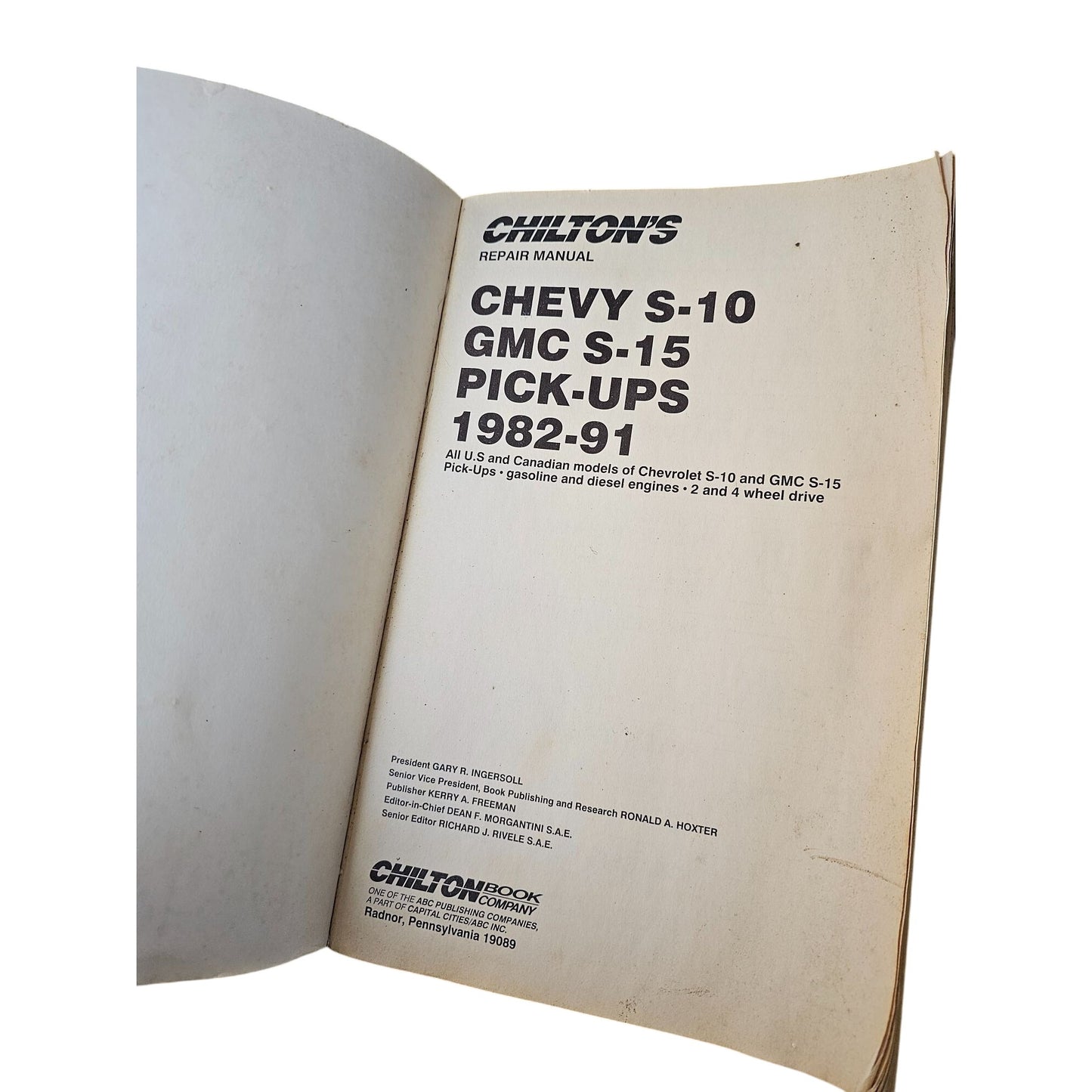 Chiltons Repair Manual Chevrolet S-10 GMC S-15 Pick-Ups 1982-91 16 Pages Full Color Comprehensive Guide