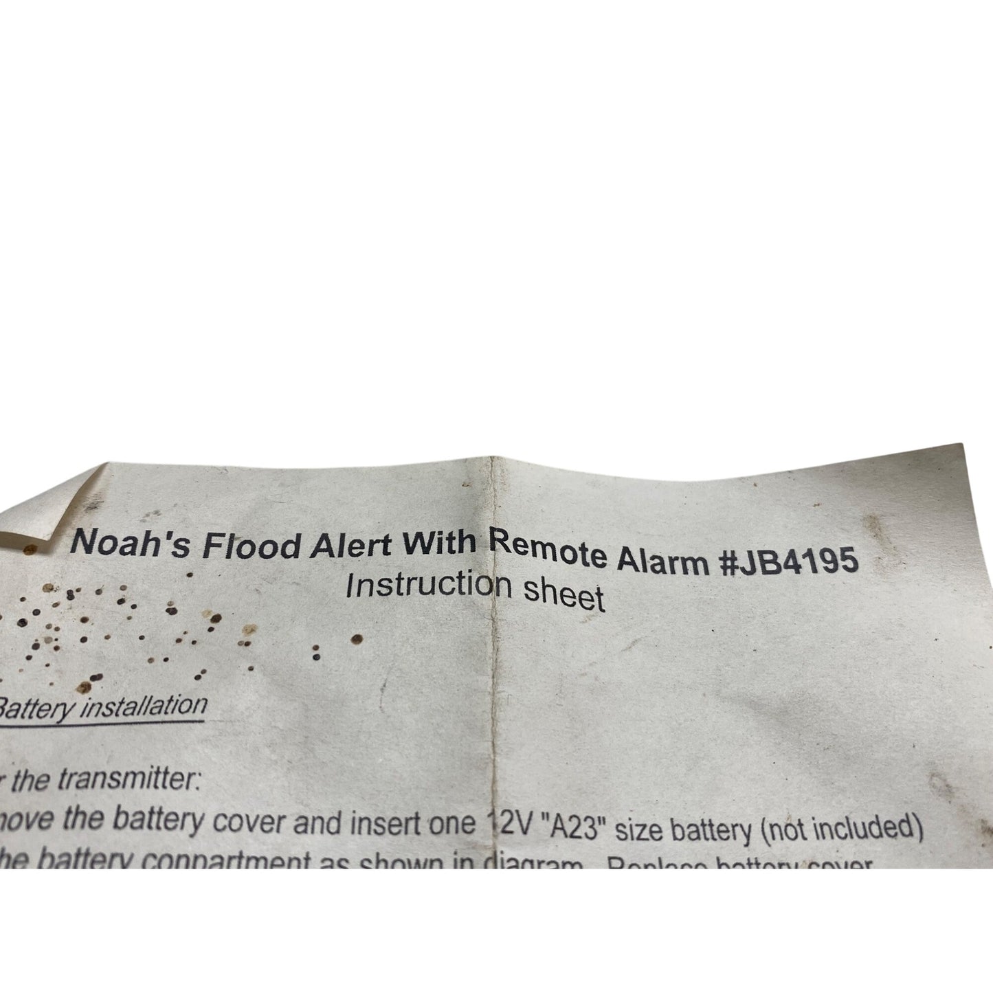 Noahs Flood Alert With Remote Alarm #JB4195