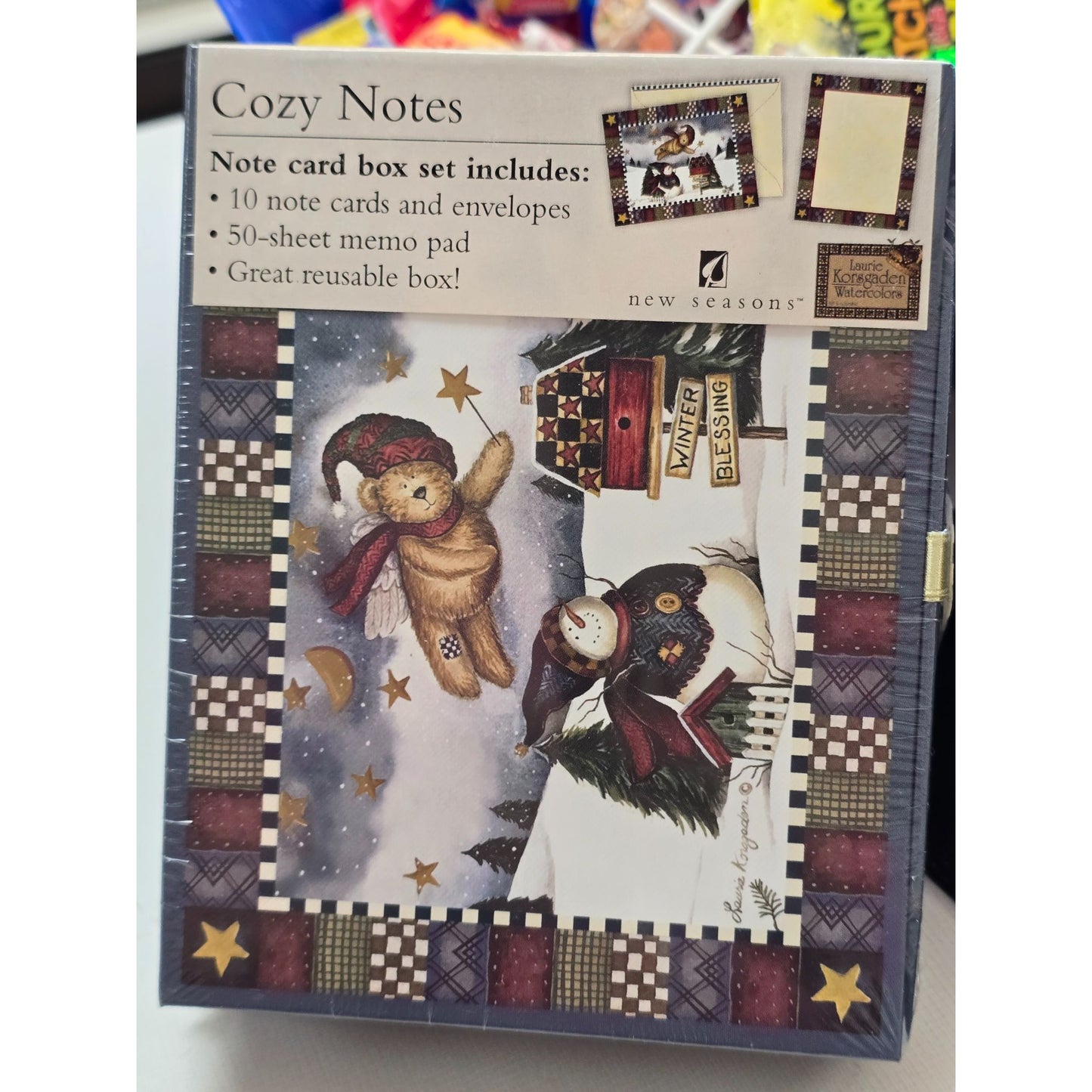 Cozy Notes Card Box Set With 10 Note Cards & Envelopes By Laurie Korsgaden