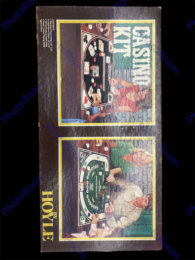 Vintage Hoyle Casino Kit Blackjack Craps Poker Chips Dice Cards Game