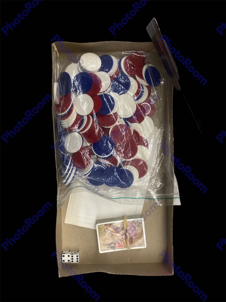 Vintage Hoyle Casino Kit Blackjack Craps Poker Chips Dice Cards Game