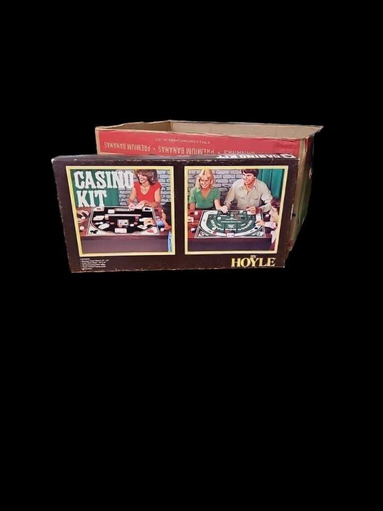 Vintage Hoyle Casino Kit Blackjack Craps Poker Chips Dice Cards Game